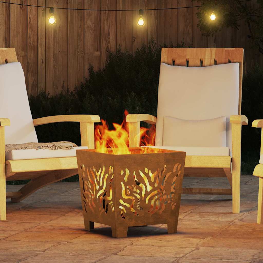 Fire Pit Castanho 40 x 40 x 40 cm Aço