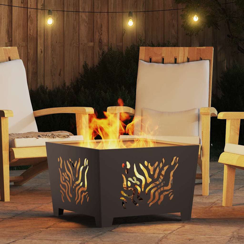 Fire Pit Preto 60 x 60 x 40 cm Aço