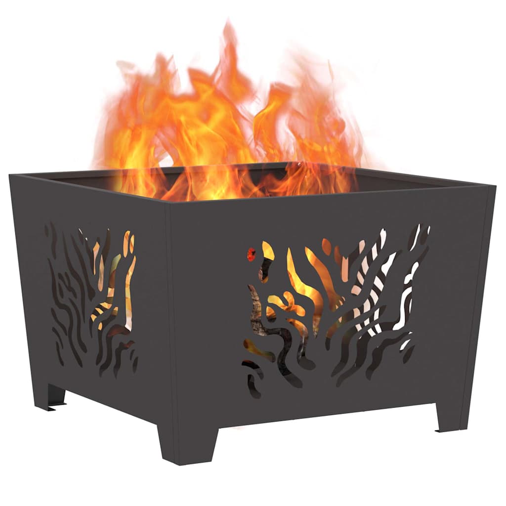Fire Pit Preto 60 x 60 x 40 cm Aço