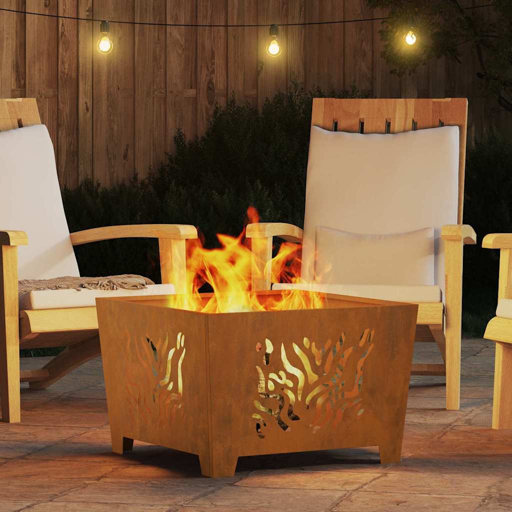 Fire Pit Castanho 60 x 60 x 40 cm Aço