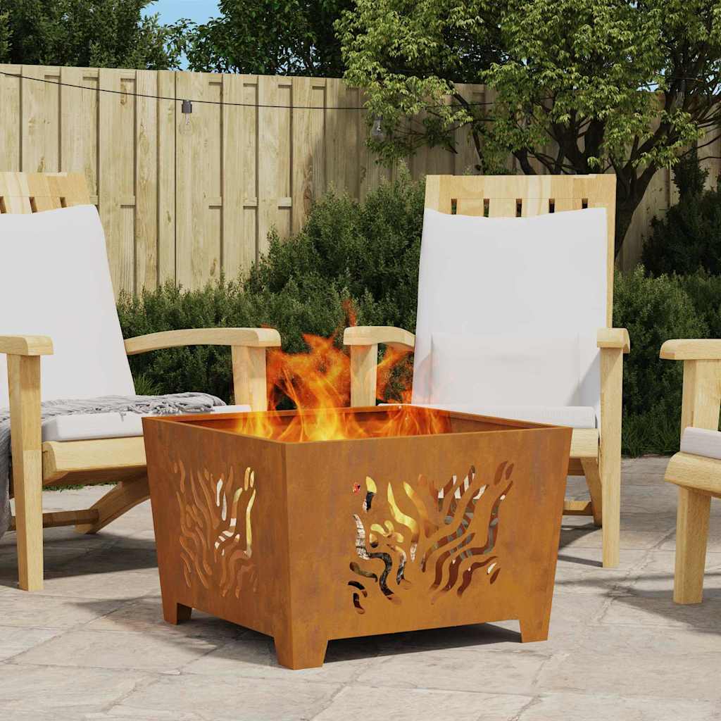 Fire Pit Castanho 60 x 60 x 40 cm Aço