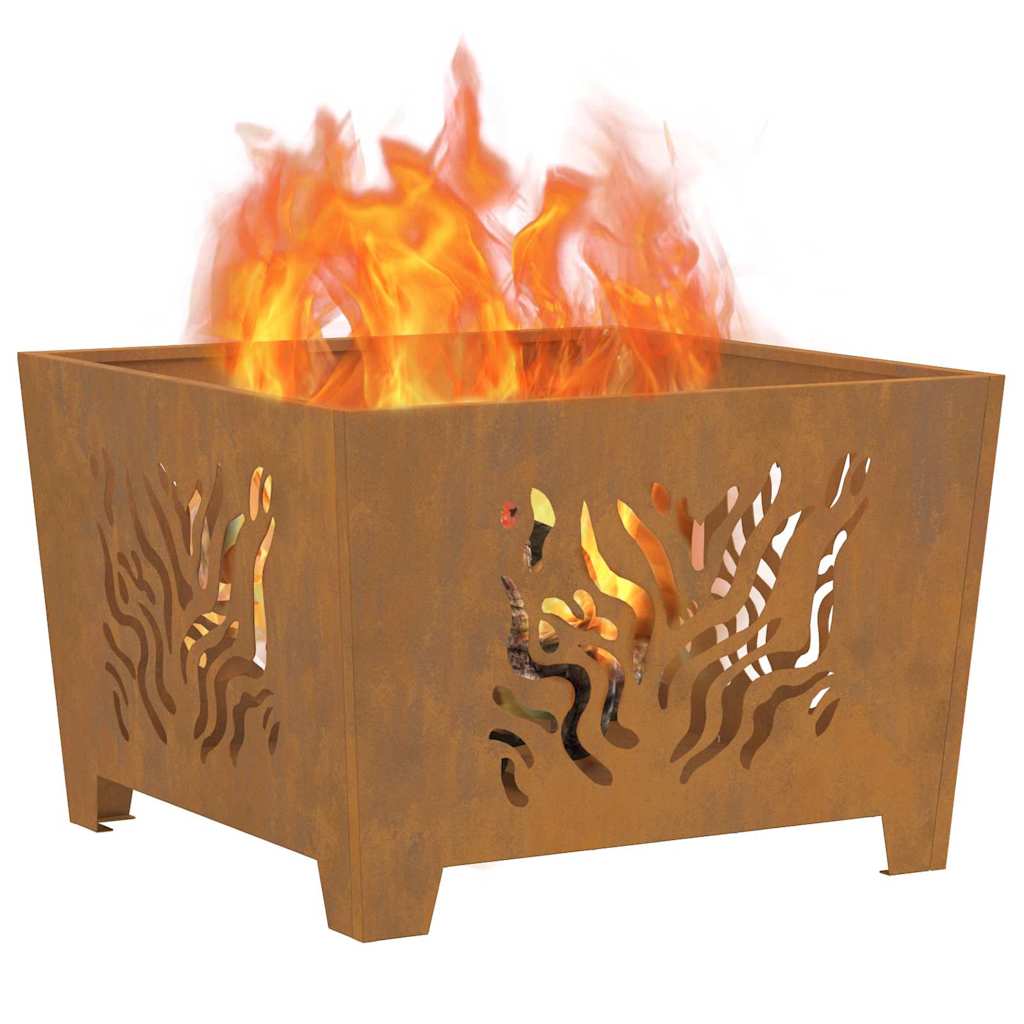 Fire Pit Castanho 60 x 60 x 40 cm Aço