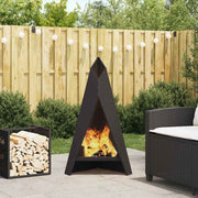 Fire Pit Preto 58 x 40 x 100 cm Aço laminado a frio