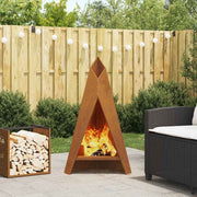 Fire Pit Castanho 58 x 40 x 100 cm Aço corten