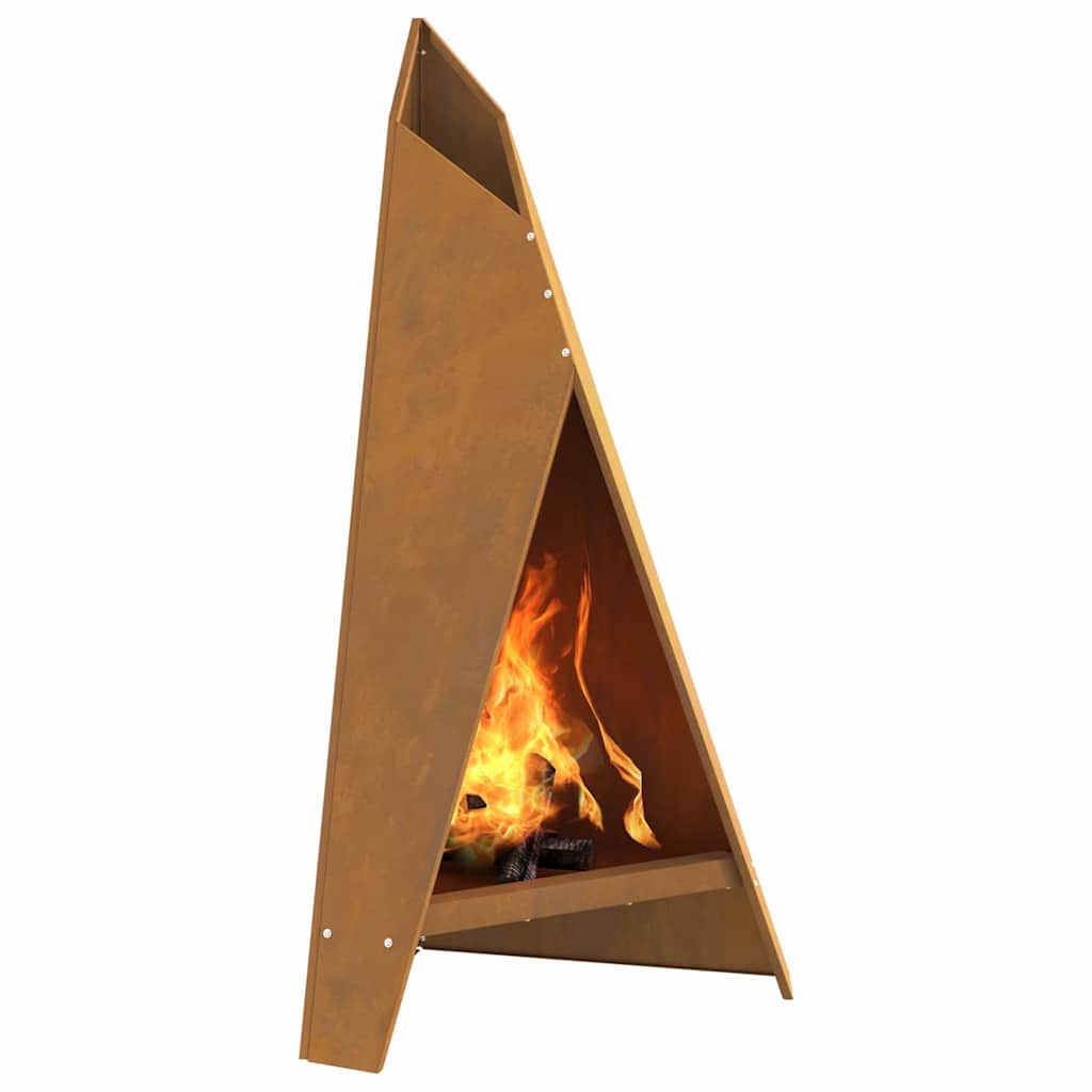 Fire Pit Castanho 58 x 40 x 100 cm Aço corten