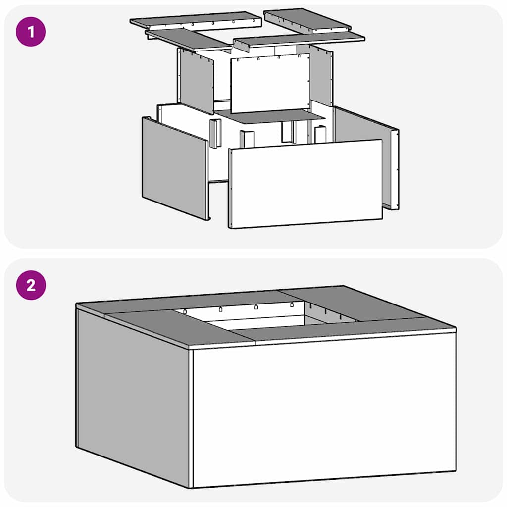 Fire Pit Castanho 60 x 60 x 30 cm Aço