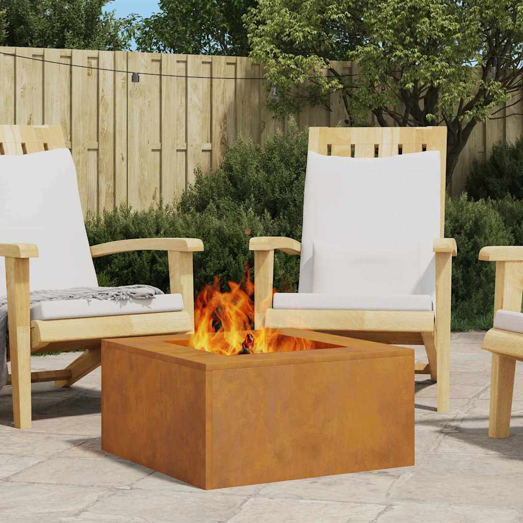 Fire Pit Castanho 60 x 60 x 30 cm Aço