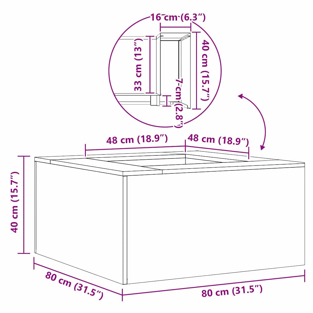 Fire Pit Preto 80 x 80 x 40 cm Aço laminado a frio