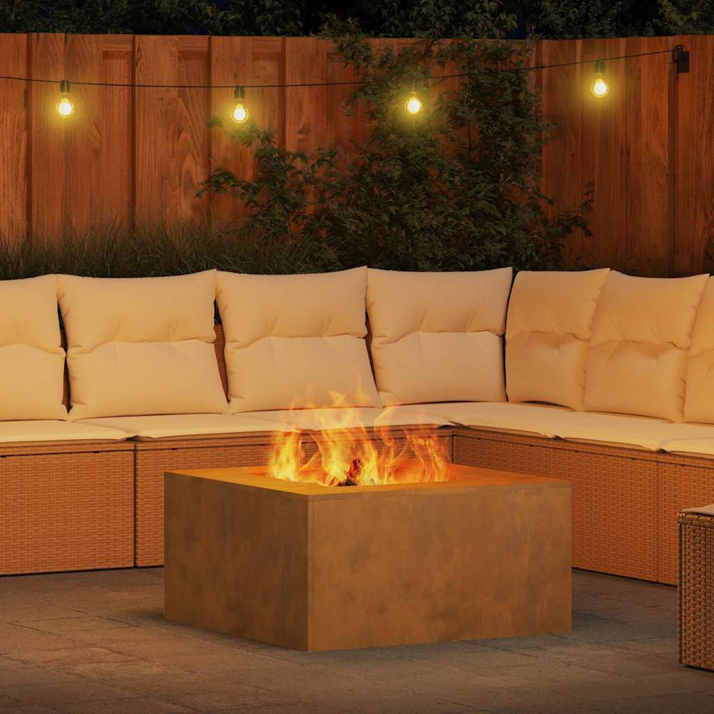 Fire Pit Castanho 80 x 80 x 40 cm Aço corten