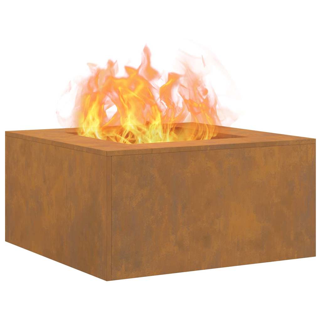 Fire Pit Castanho 80 x 80 x 40 cm Aço corten