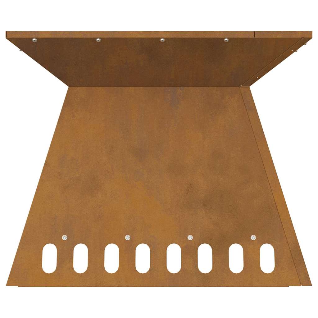 Fire Pit Castanho 48 x 48 x 40 cm Aço corten