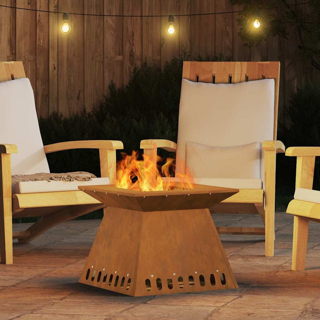 Fire Pit Castanho 48 x 48 x 40 cm Aço corten