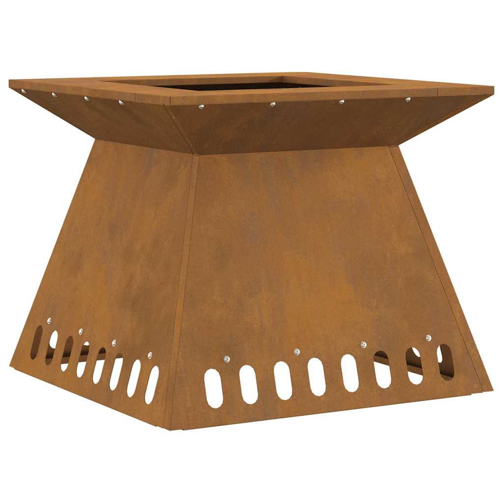 Fire Pit Castanho 48 x 48 x 40 cm Aço corten