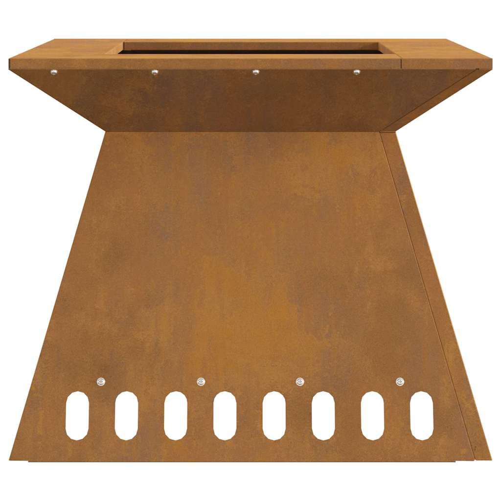 Fire Pit Castanho 48 x 48 x 40 cm Aço corten
