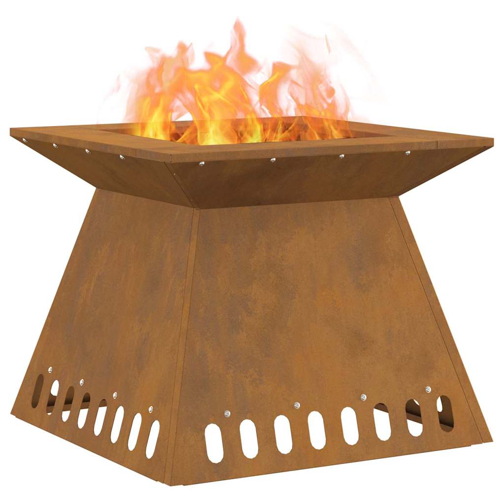 Fire Pit Castanho 48 x 48 x 40 cm Aço corten