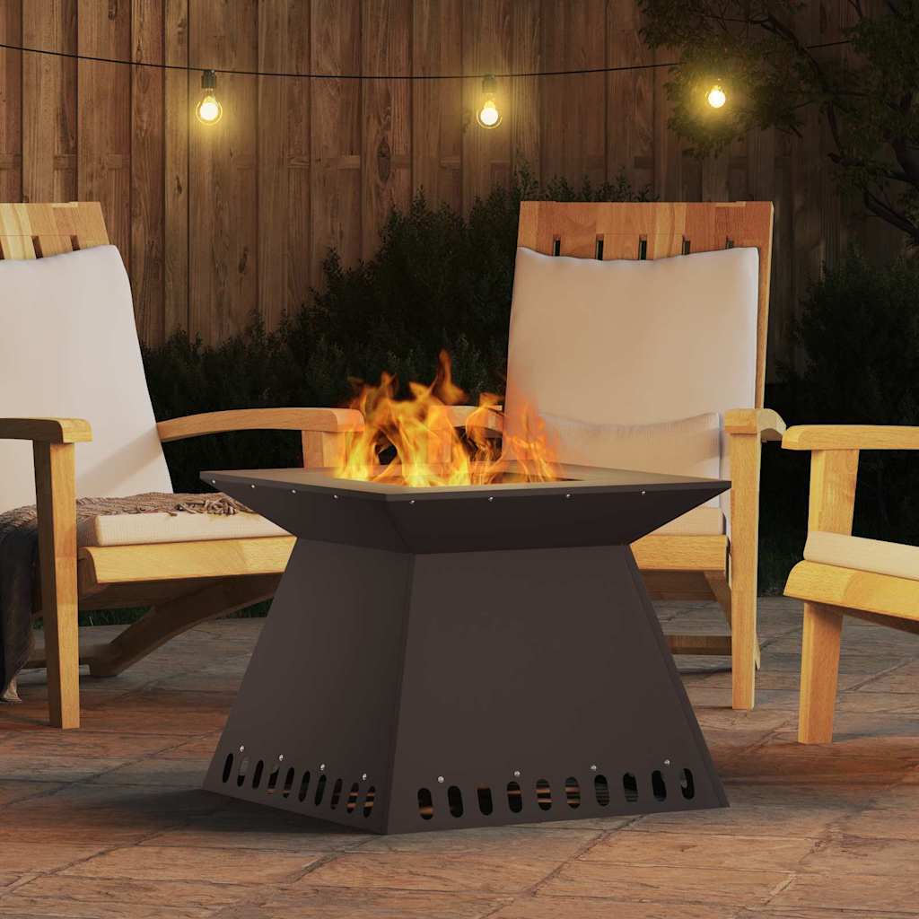 Fire Pit Preto 60 x 60 x 50 cm Aço laminado a frio