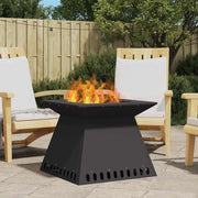 Fire Pit Preto 60 x 60 x 50 cm Aço laminado a frio