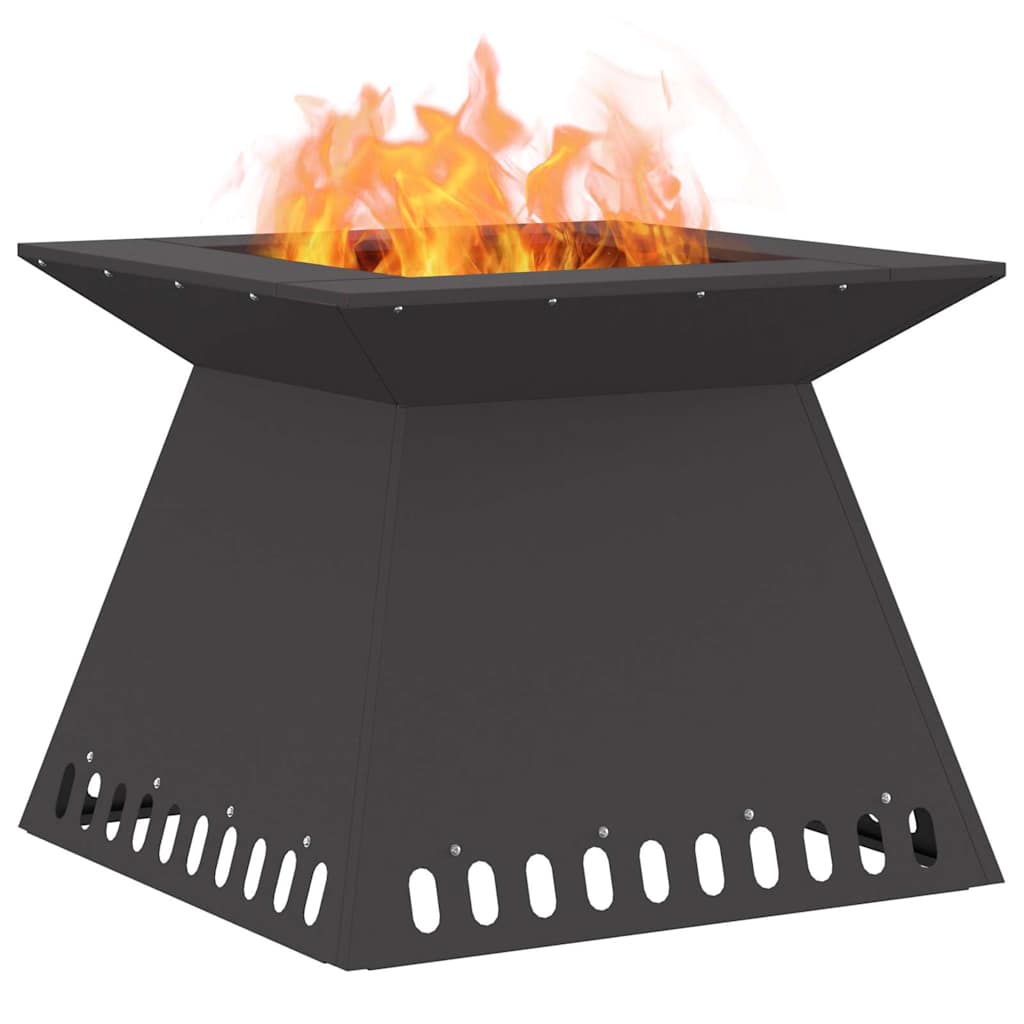 Fire Pit Preto 60 x 60 x 50 cm Aço laminado a frio