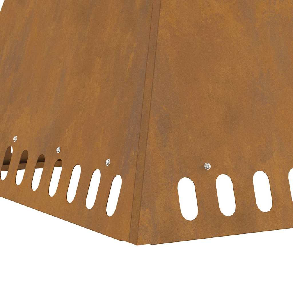 Fire Pit Castanho 60 x 60 x 50 cm Aço corten