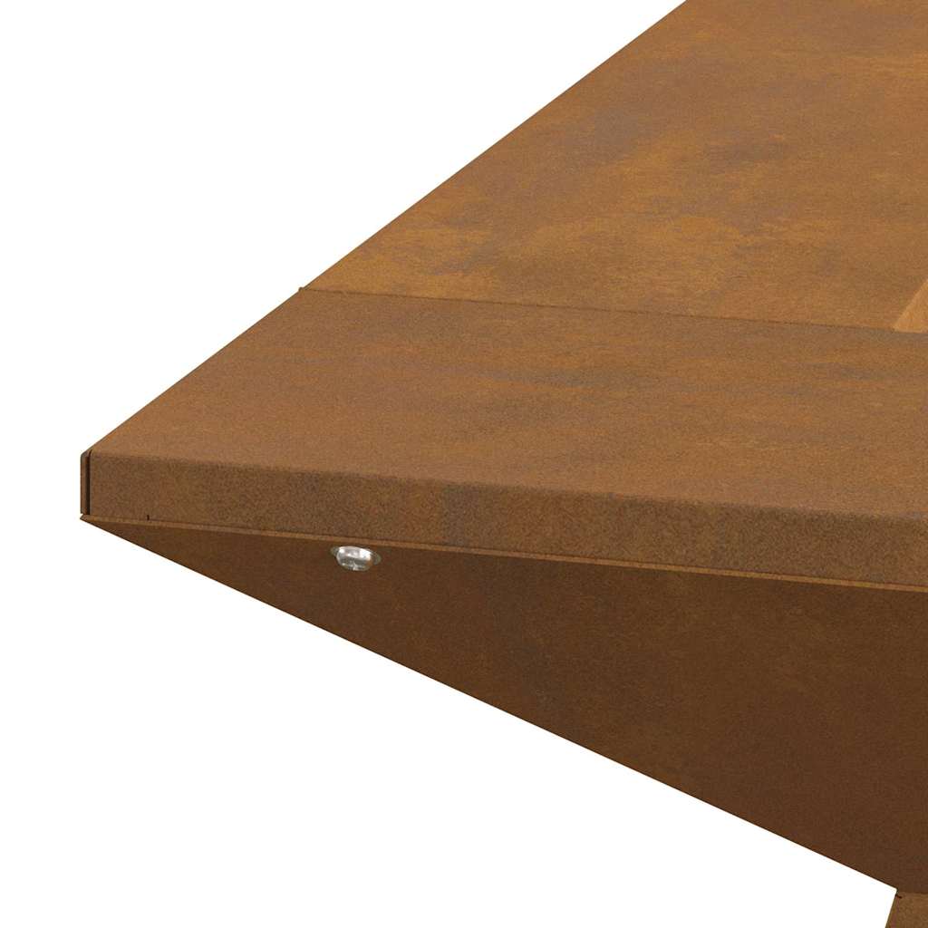 Fire Pit Castanho 60 x 60 x 50 cm Aço corten