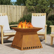 Fire Pit Castanho 60 x 60 x 50 cm Aço corten
