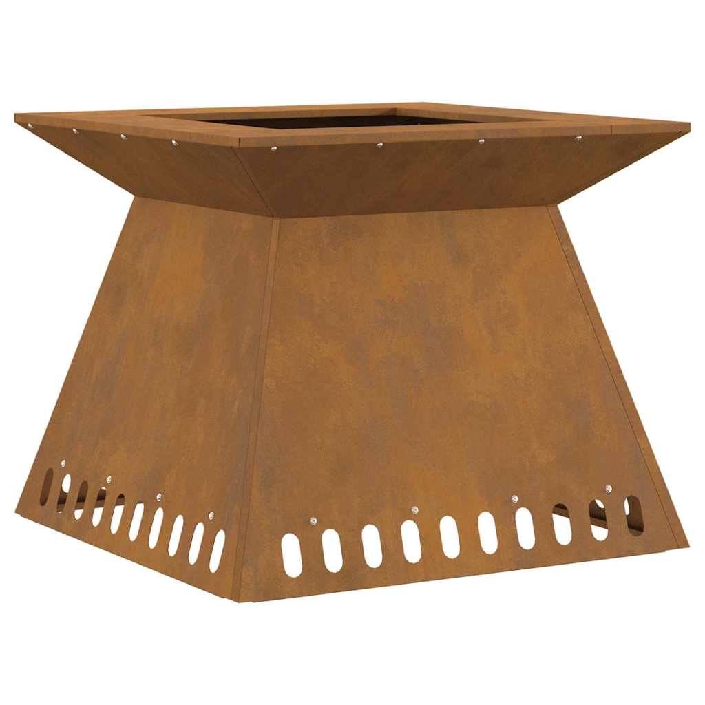 Fire Pit Castanho 60 x 60 x 50 cm Aço corten