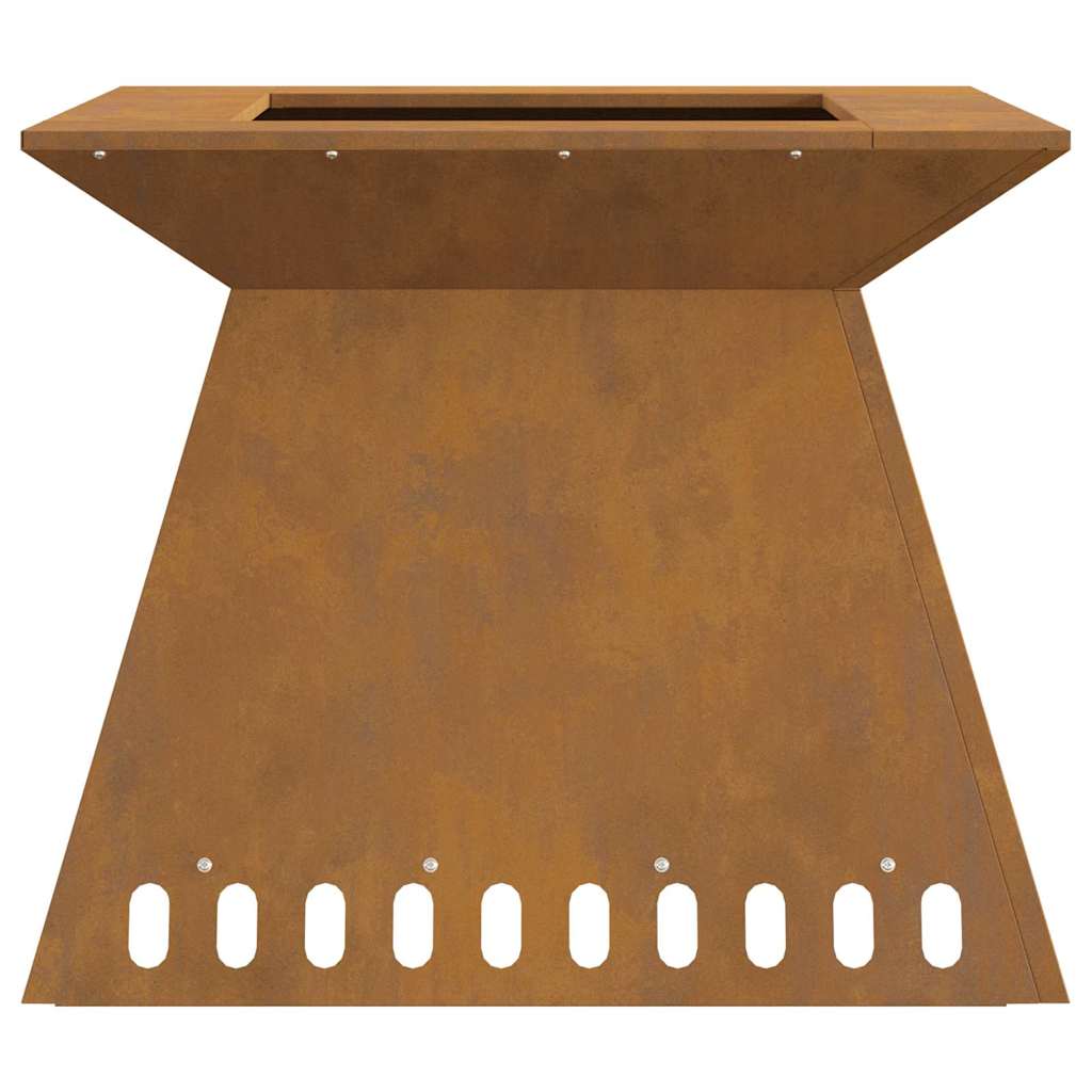 Fire Pit Castanho 60 x 60 x 50 cm Aço corten