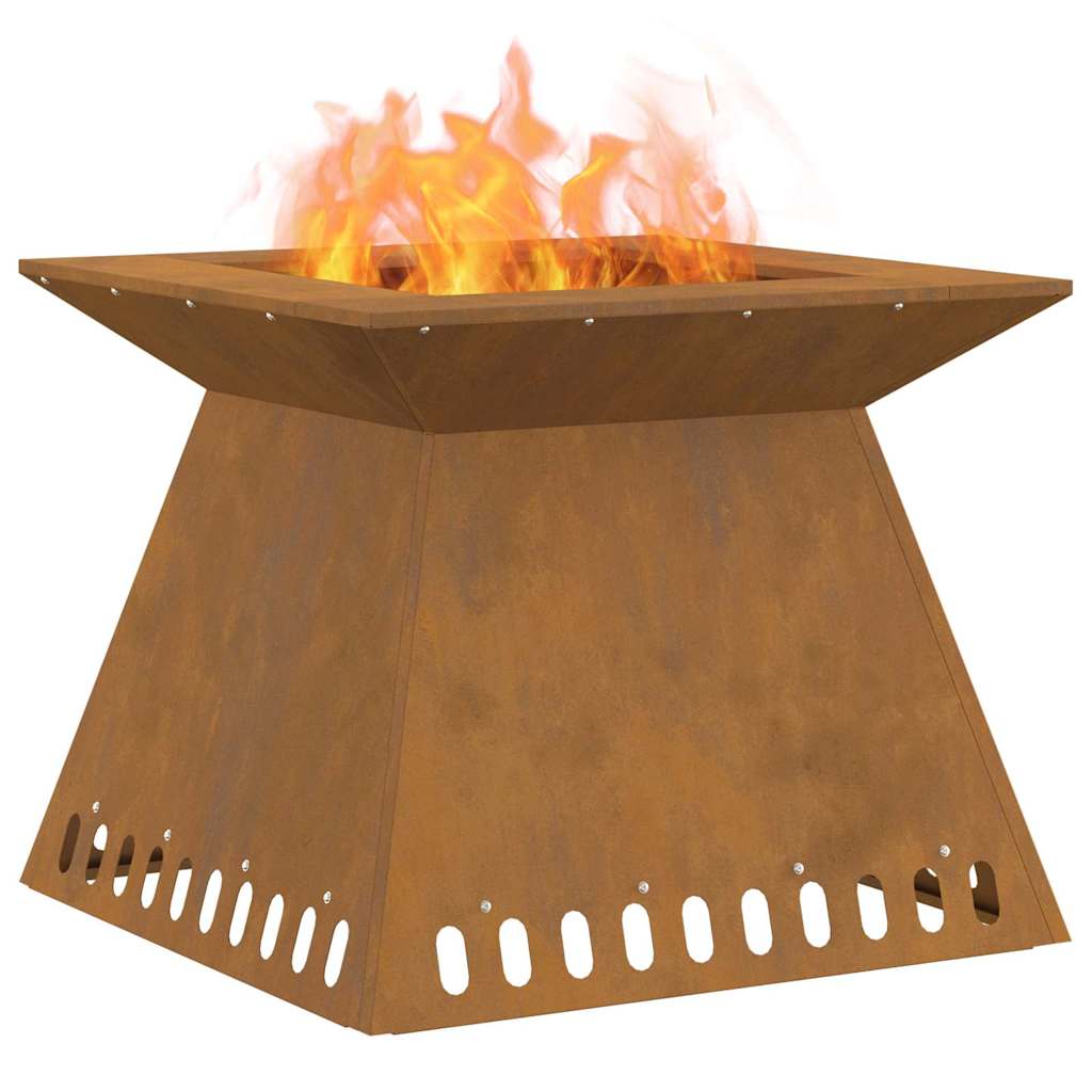 Fire Pit Castanho 60 x 60 x 50 cm Aço corten