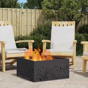 Fire Pit Preto 60 x 60 x 30 cm Aço