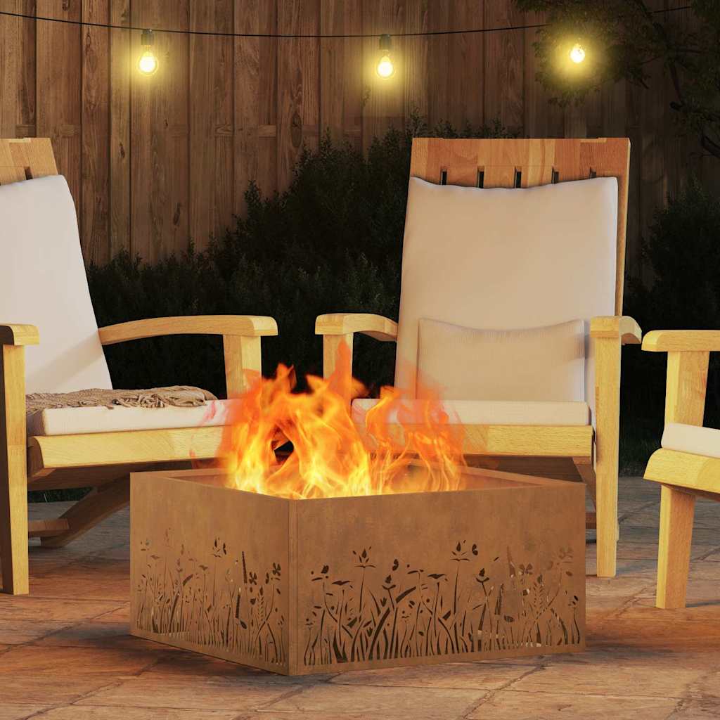 Fire Pit Castanho 60 x 60 x 30 cm Aço