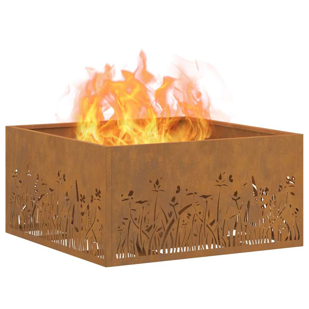 Fire Pit Castanho 60 x 60 x 30 cm Aço