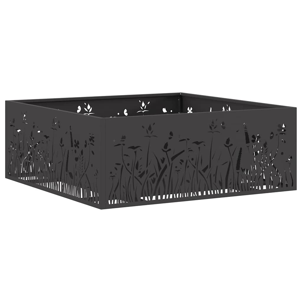 Fire Pit Preto 80 x 80 x 30 cm Aço