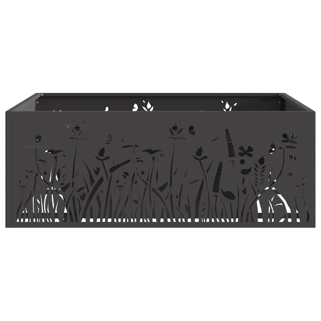 Fire Pit Preto 80 x 80 x 30 cm Aço