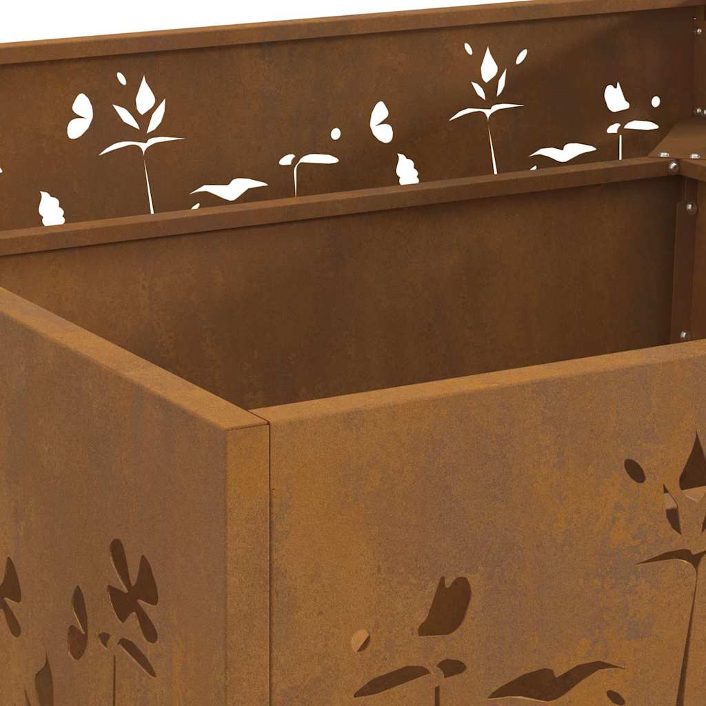 Fire Pit Castanho 80 x 80 x 30 cm Aço corten