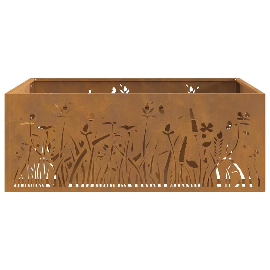 Fire Pit Castanho 80 x 80 x 30 cm Aço corten