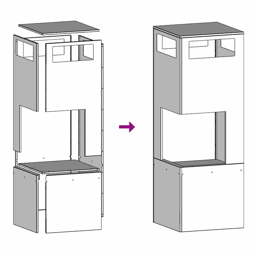 Fire Pit Preto 35 x 35 x 100 cm Aço