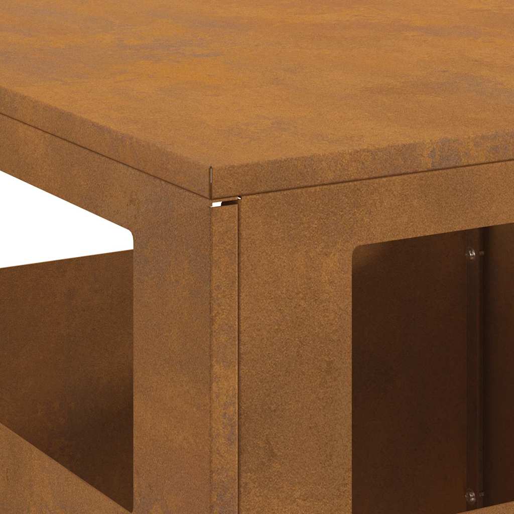 Fire Pit Castanho 35 x 35 x 100 cm Aço