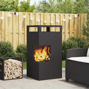 Fire Pit Preto 50 x 50 x 100 cm Aço