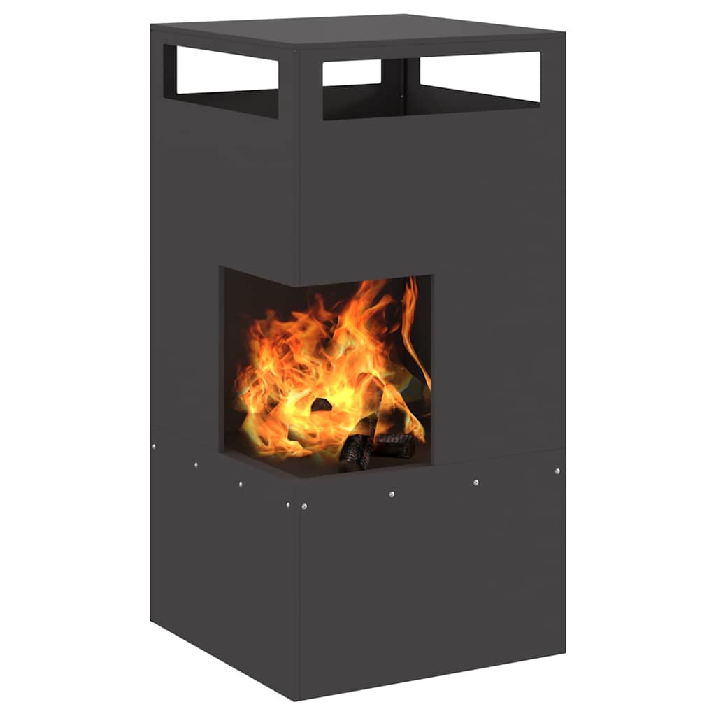 Fire Pit Preto 50 x 50 x 100 cm Aço