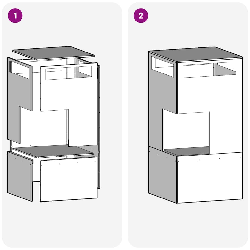 Fire Pit Castanho 50 x 50 x 100 cm Aço