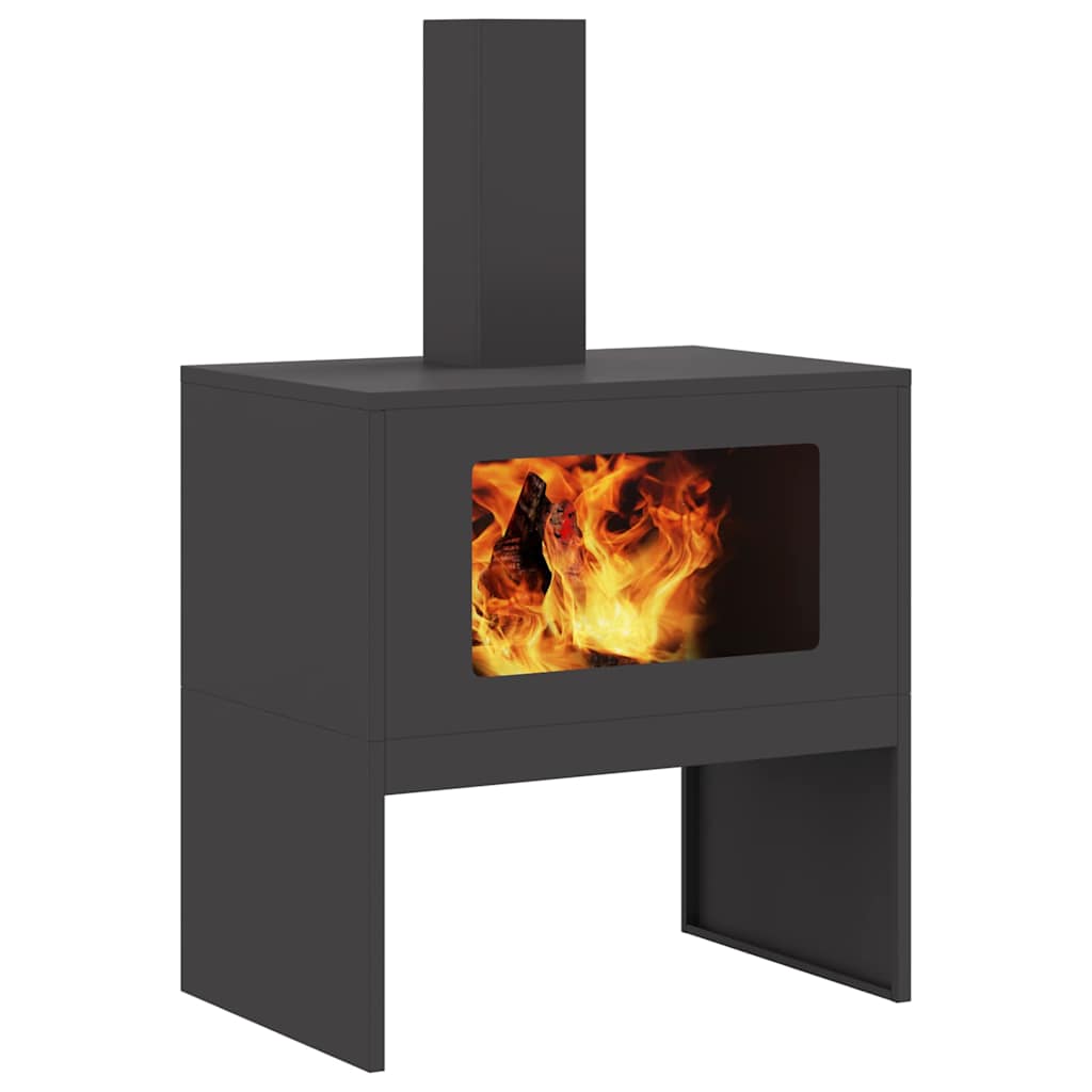 Fire Pit Preto 60 x 40 x 96 cm Aço