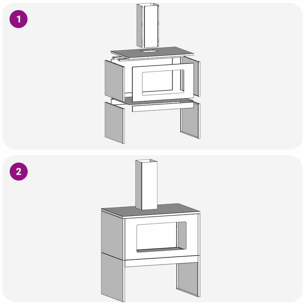 Fire Pit Castanho 60 x 40 x 96 cm Aço