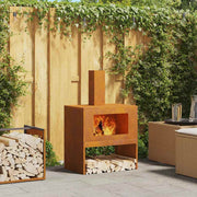 Fire Pit Castanho 60 x 40 x 96 cm Aço