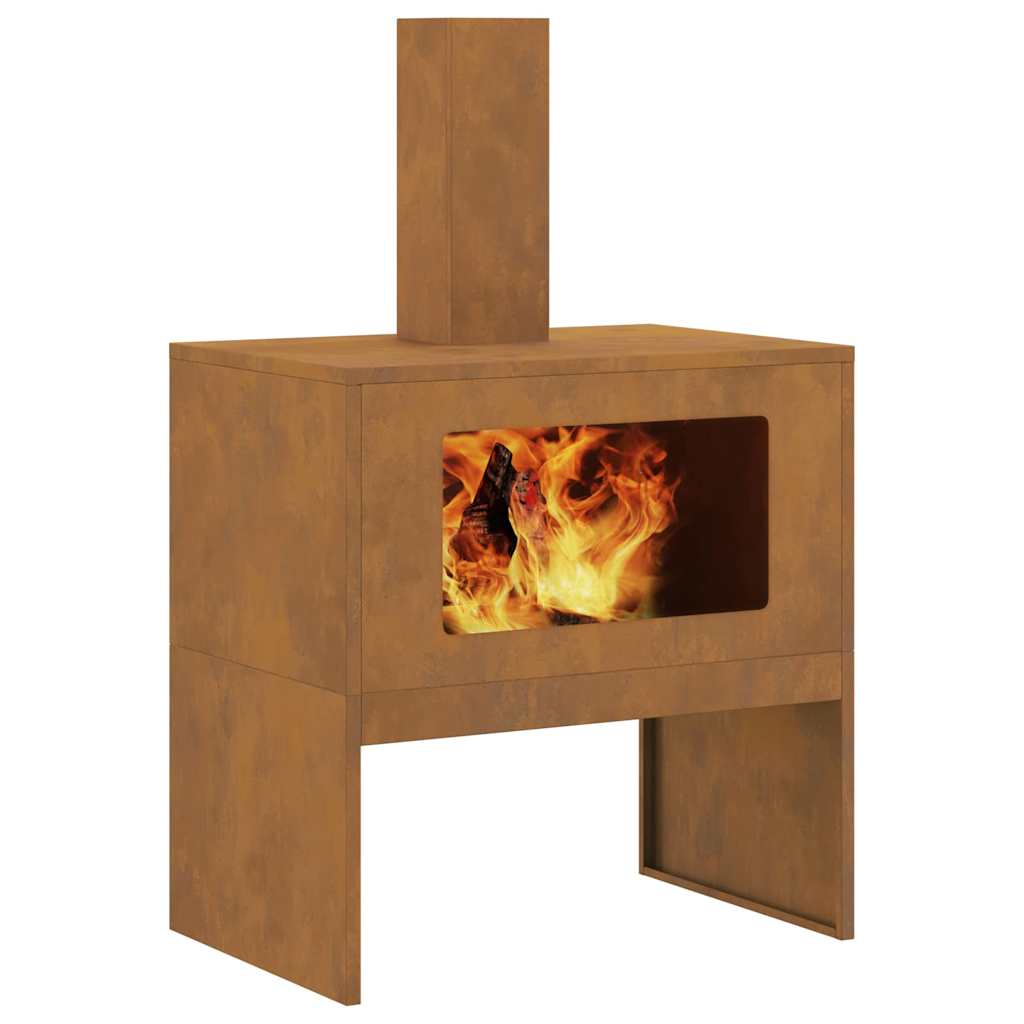 Fire Pit Castanho 60 x 40 x 96 cm Aço