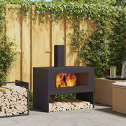 Fire Pit Preto 80 x 50 x 96 cm Aço laminado a frio