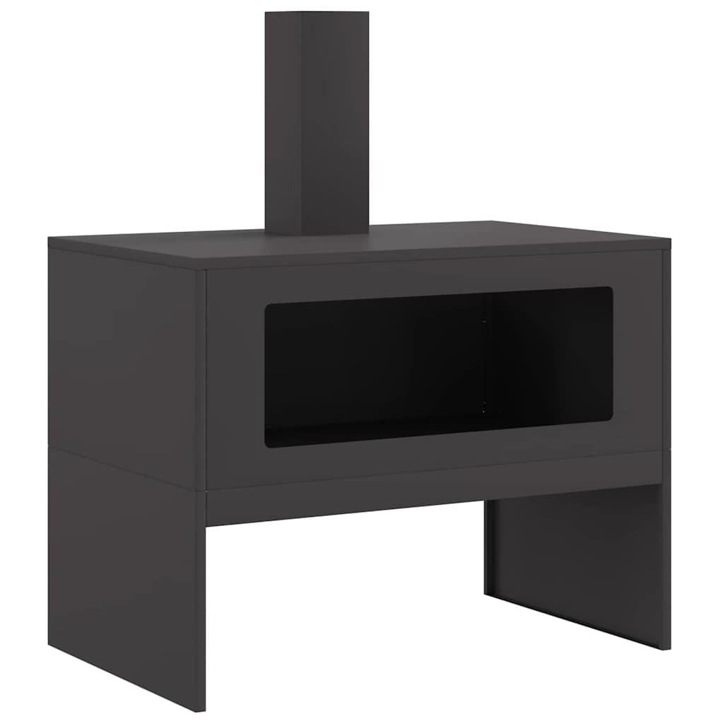 Fire Pit Preto 80 x 50 x 96 cm Aço laminado a frio