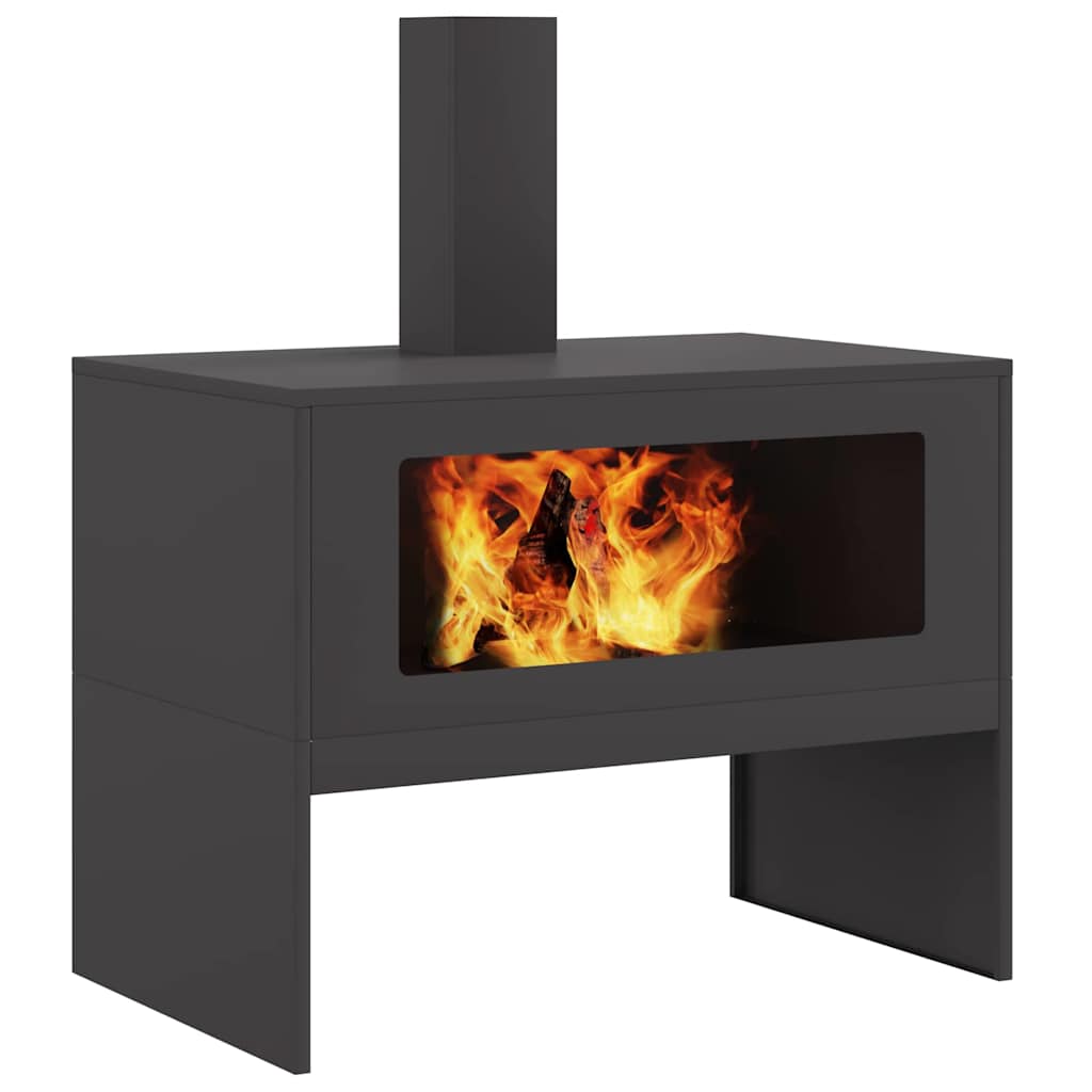 Fire Pit Preto 80 x 50 x 96 cm Aço laminado a frio
