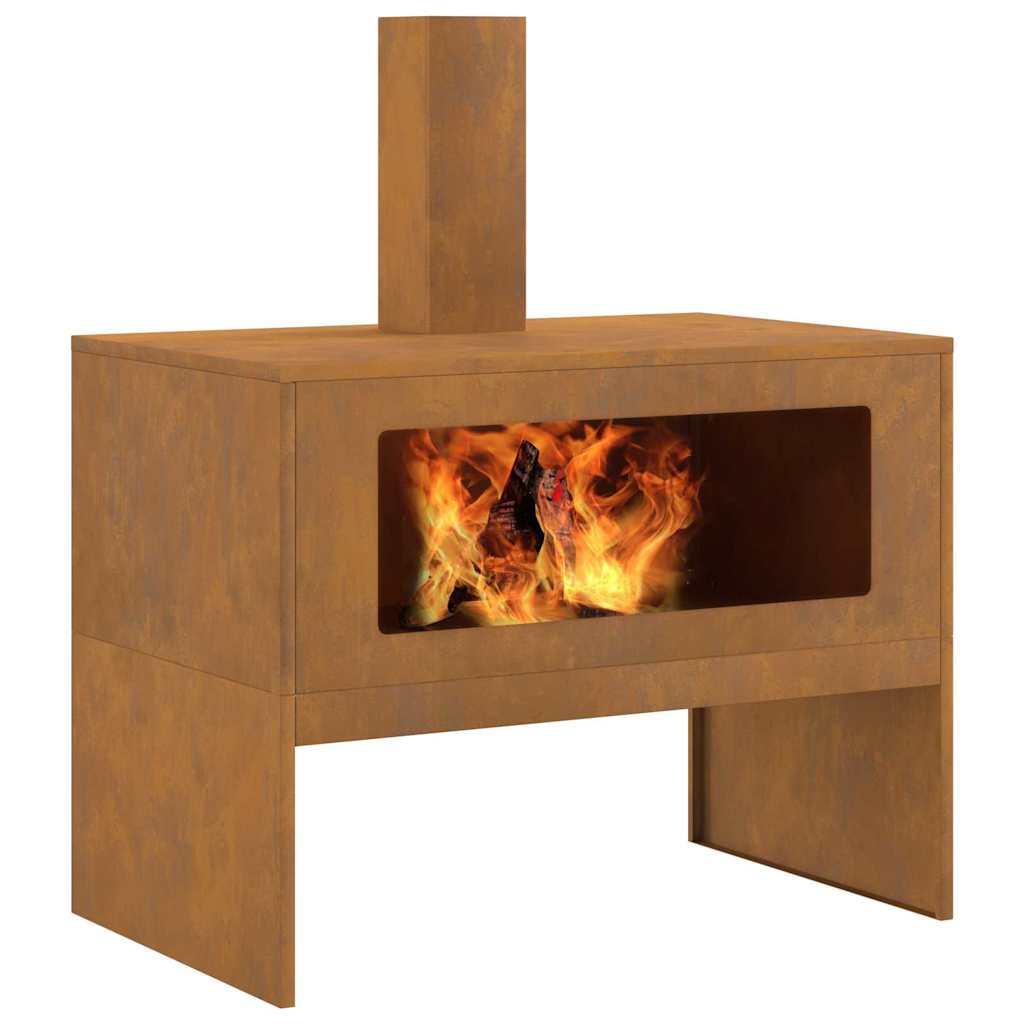 Fire Pit Castanho 80 x 50 x 96 cm Aço corten