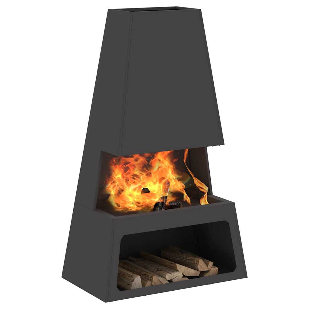 Fire Pit Preto 60 x 35 x 100 cm Aço