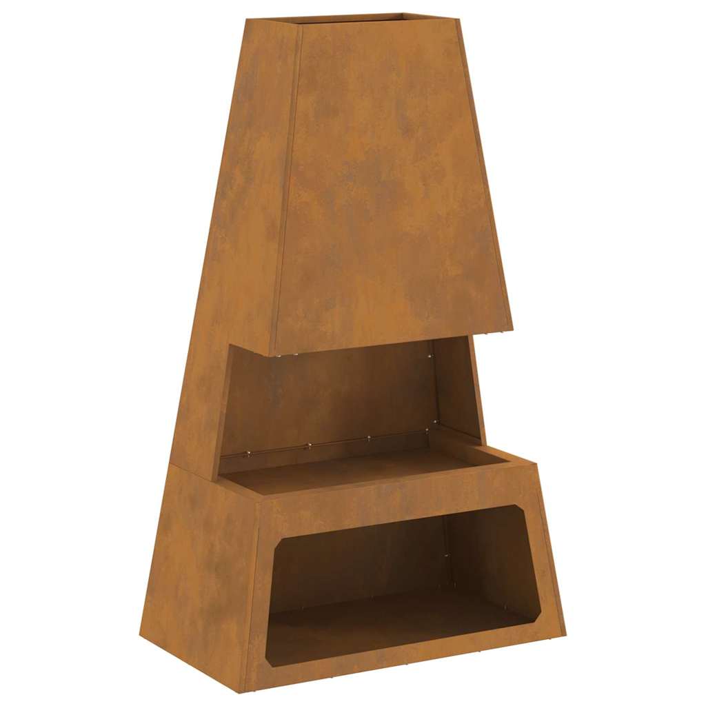 Fire Pit Castanho 60 x 35 x 100 cm Aço